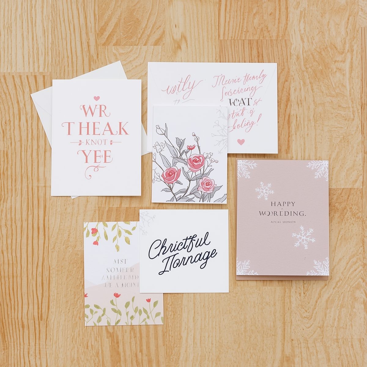 Minimalist greeting card with soft colors