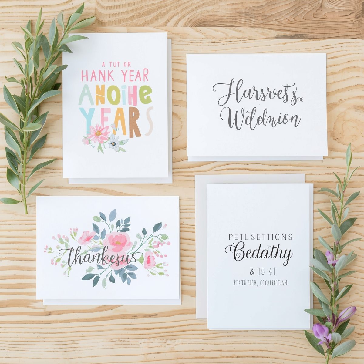 Studio workspace with cards and paper